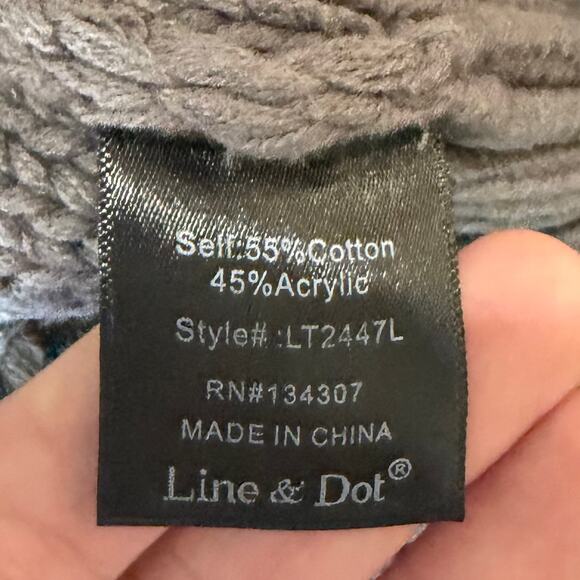 Line & Dot Jasper Fringe Sweater XS Gray Cable Knit CottageCore CabinCore NWT - Picture 9 of 10